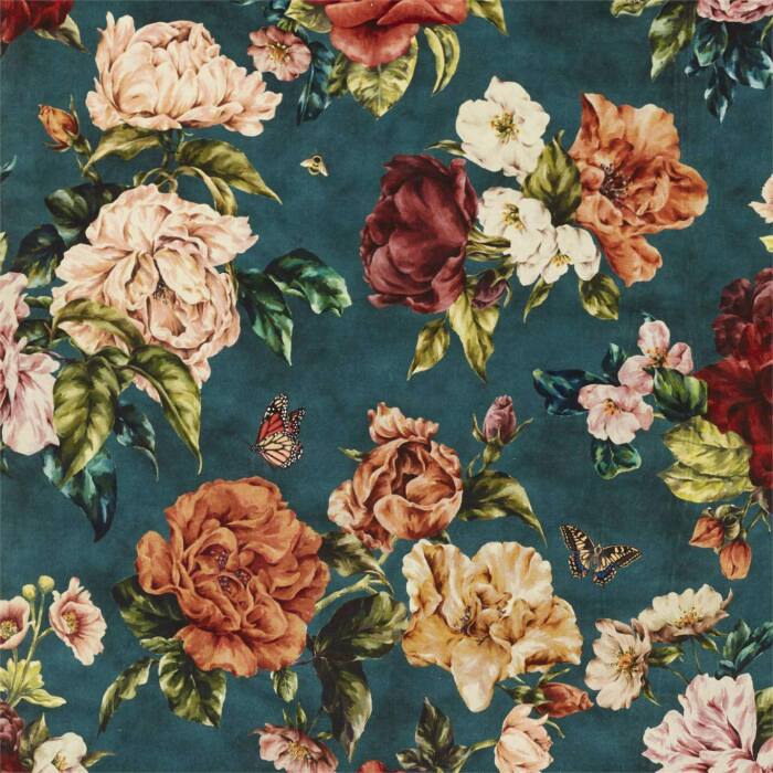 Summer Peony Newby Green Fabric by Sanderson
