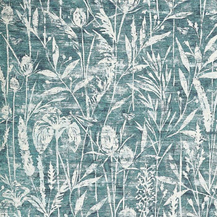 Violet Grasses Cobalt Fabric by Sanderson