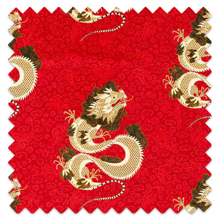 Swatch of Water Dragon Cinnabar Red