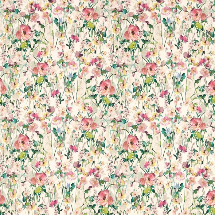 Wild Meadow Blush Fabric by Clarke And Clarke