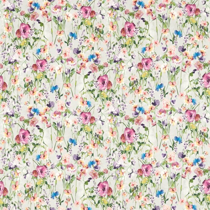 Wild Meadow Damson Fabric by Clarke And Clarke