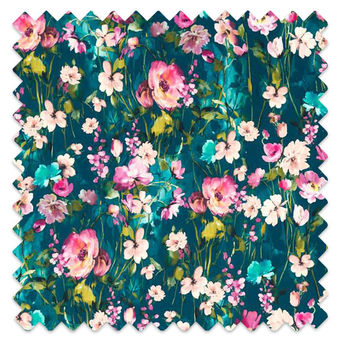 Swatch of Wild Meadow Kingfisher Velvet by Clarke And Clarke