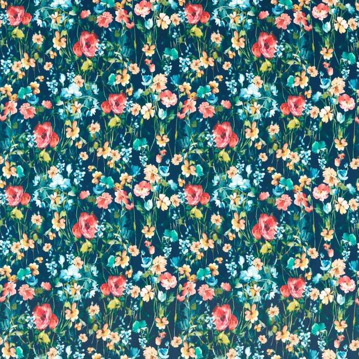 Wild Meadow Midnight Velvet Fabric by Clarke And Clarke