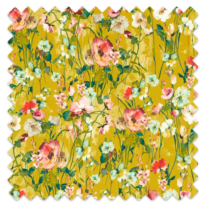 Swatch of Wild Meadow Ochre Velvet by Clarke And Clarke
