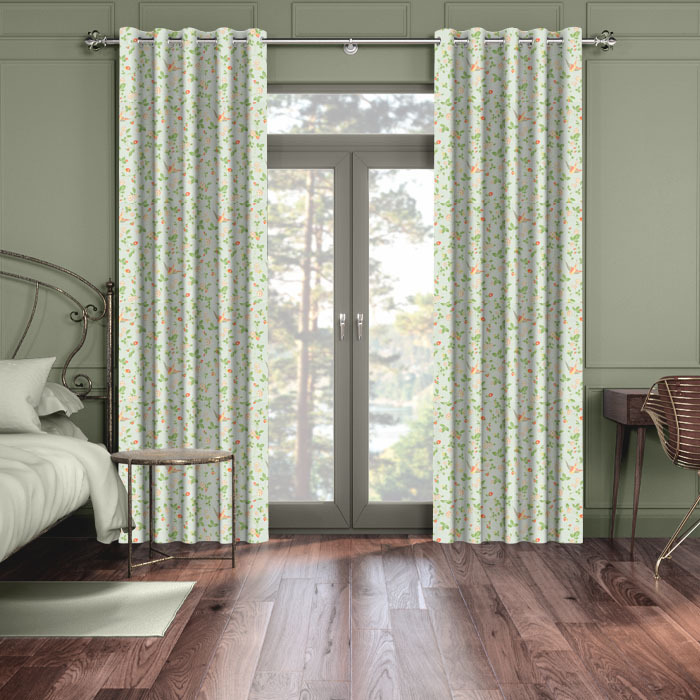 Curtains in Wild Strawberry Dove Linen by Clarke And Clarke