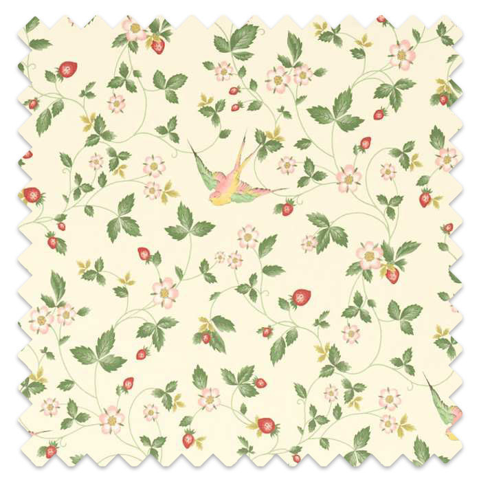 Swatch of Wild Strawberry Ivory Linen by Clarke And Clarke