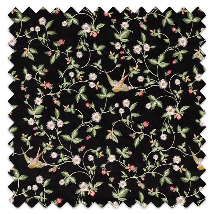 Swatch of Wild Strawberry Noir Embroidery by Clarke And Clarke