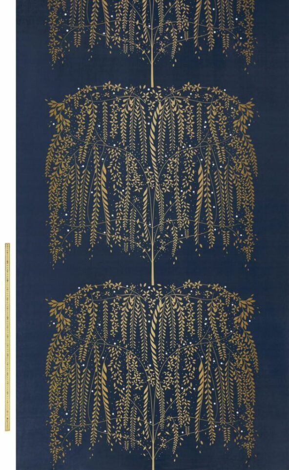 Willow Tree Velvet Navy Fabric by Sara Miller
