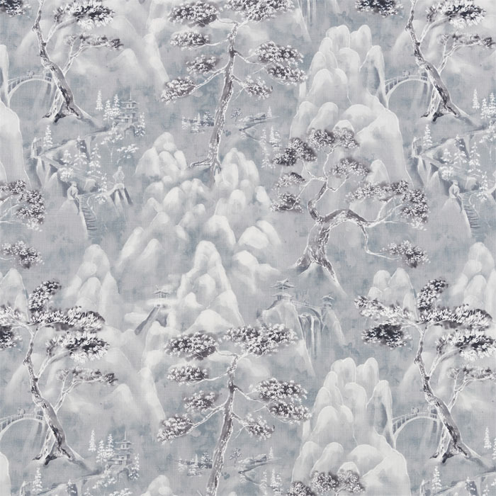 Yama Mist Grey Fabric by Bill Beaumont