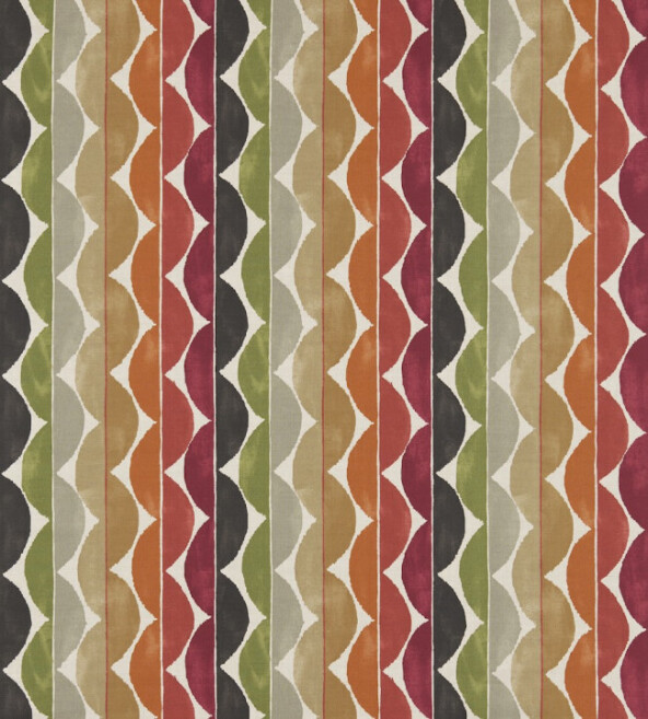 Yoki Terracotta Moss Amber Fabric by Scion