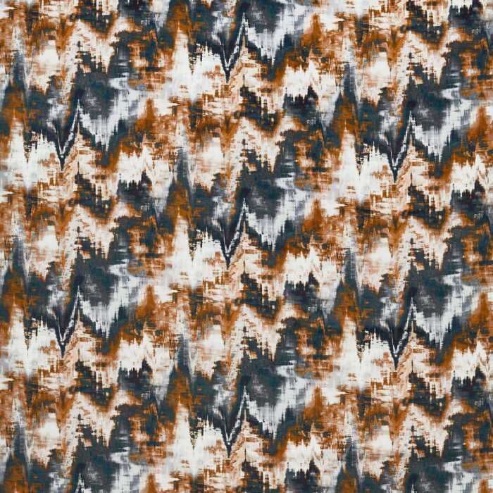 Distortion Tobacco/Slate/Clay Fabric by Harlequin