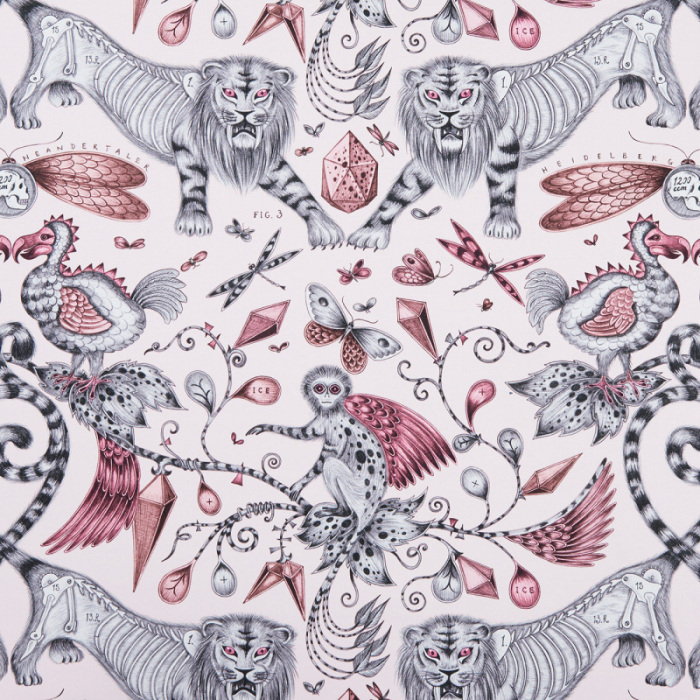 Made To Measure Curtains Extinct Pink Flat Image