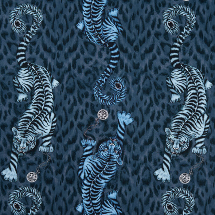 Made To Measure Curtains Tigris Navy Flat Image