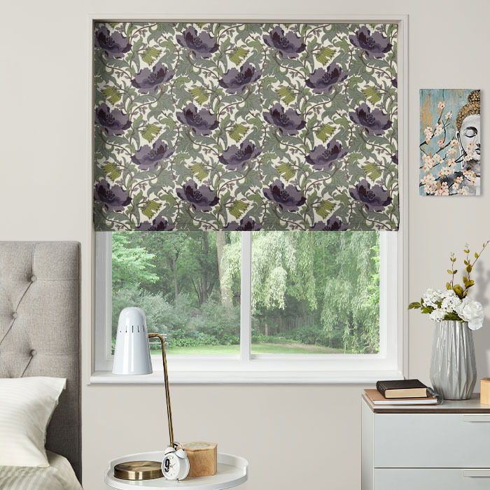 Electric Roman Blind in Art Deco Amethyst