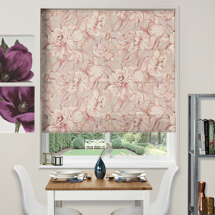 Emilie Cherry Electric Roman Blind