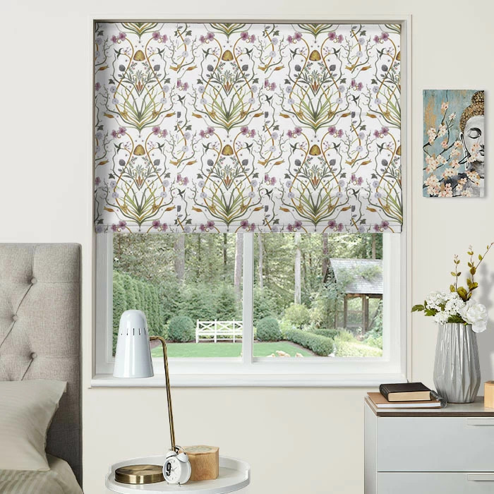 Electric Roman Blind in Potagerie Cream