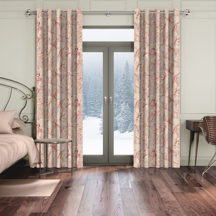 Curtains in Emilie Cherry