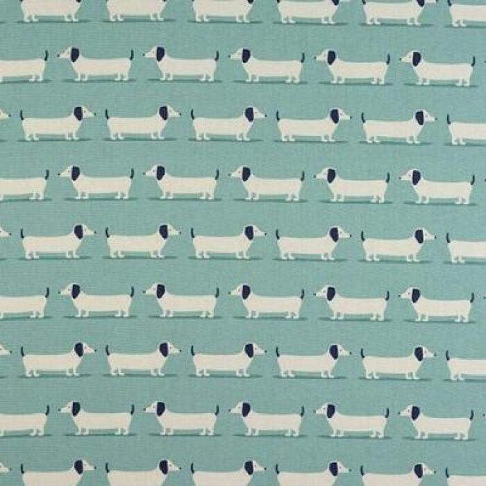 Made To Measure Curtains Hound Dog Duck Egg Flat Image