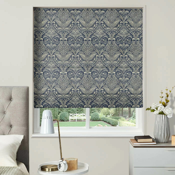 Electric Roman Blind in Hathaway Indigo