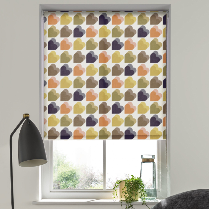 Eve Electric Roller Blind in Hearts Multi