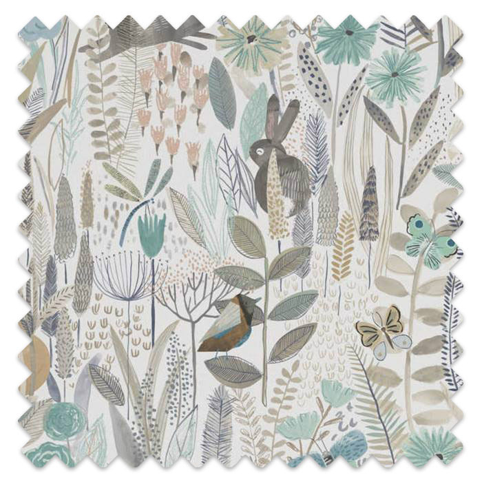 Swatch of Hide And Seek Linen/Duck Egg/Stone