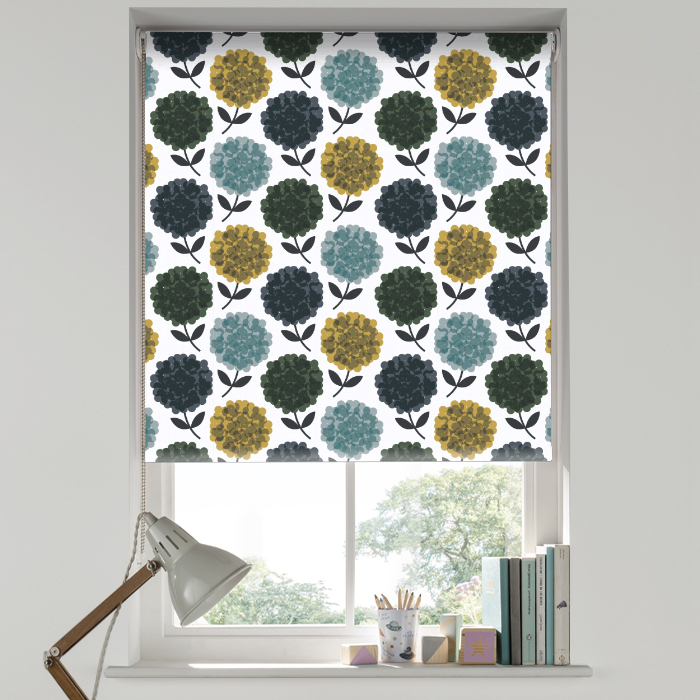 Hydrangea Jade Blackout Roller Blind