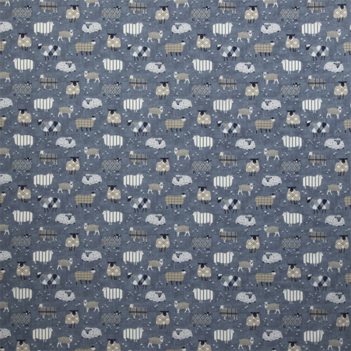 Made To Measure Curtains Baa Baa Denim Flat Image