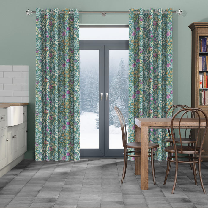 Curtains in Cotswold Jade