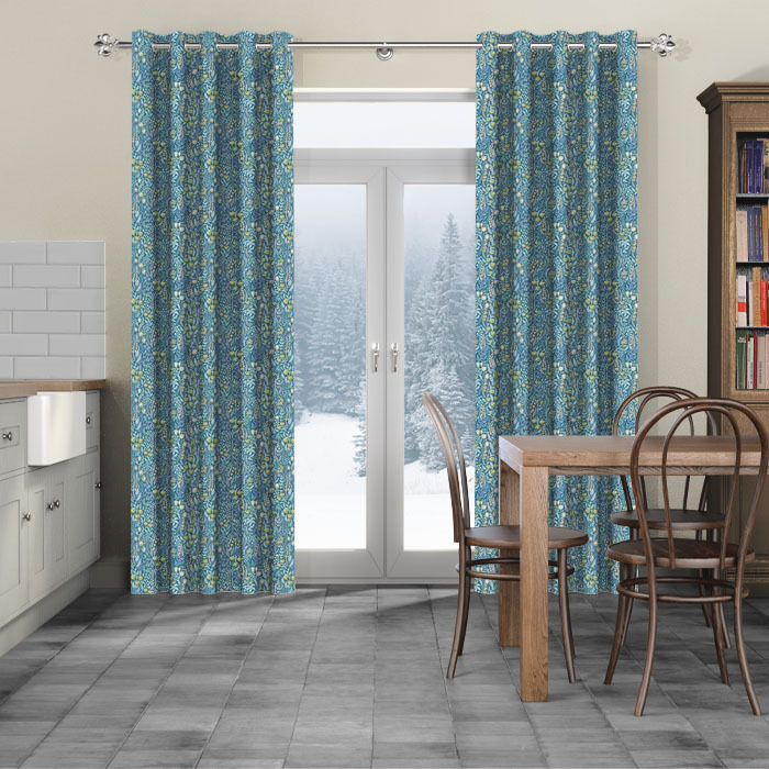 Curtains in Kelmscott Prussian