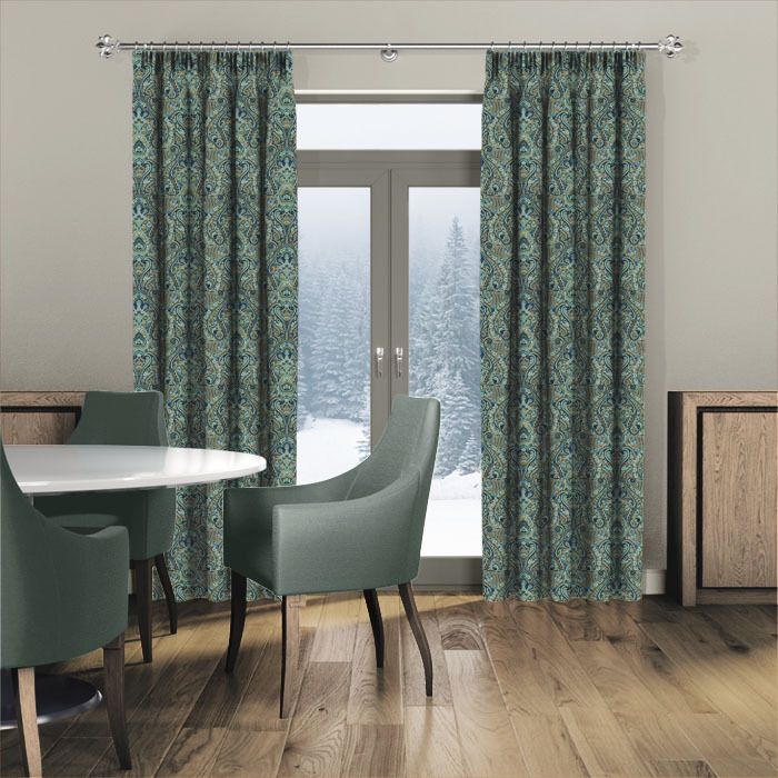 Curtains in Klee Indigo