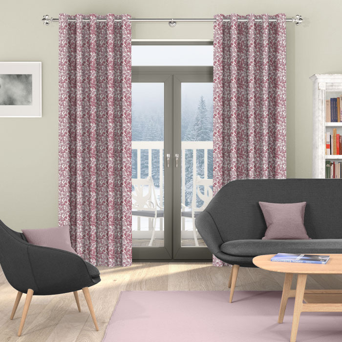 Curtains in Leaf Vine Claret