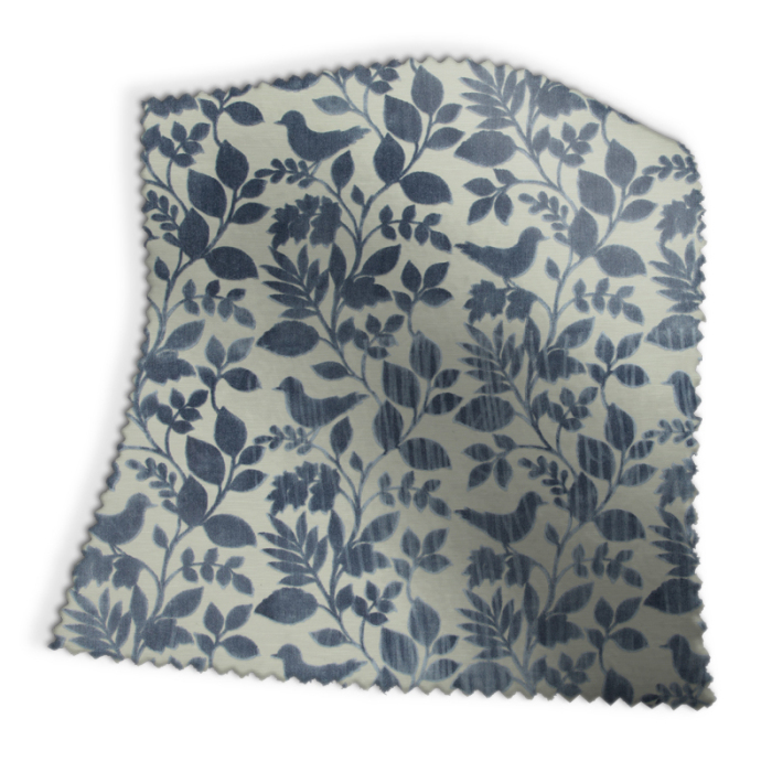 Made To Measure Curtains Orchard Birds Delft Swatch