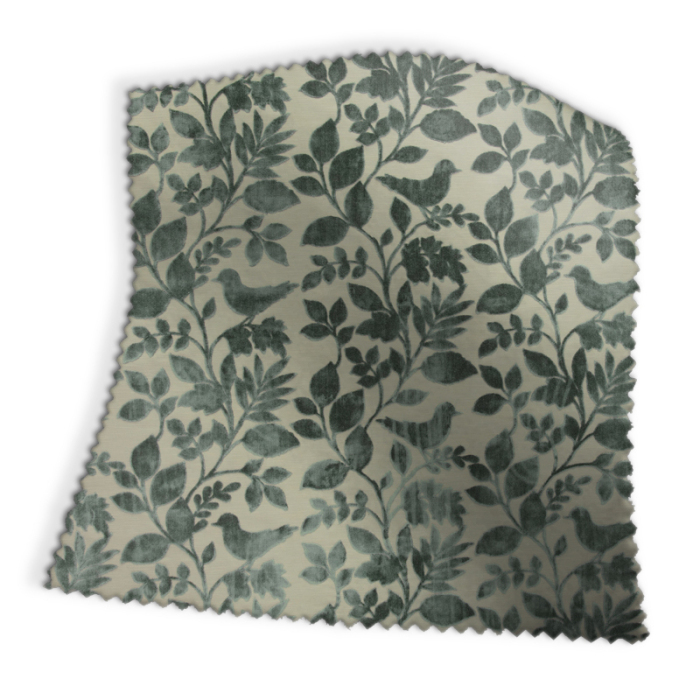 Made To Measure Curtains Orchard Birds Eau De Nil Swatch