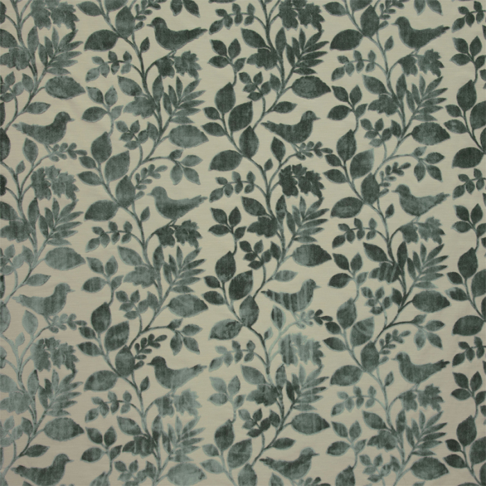 Made To Measure Curtains Orchard Birds Eau De Nil Flat Image