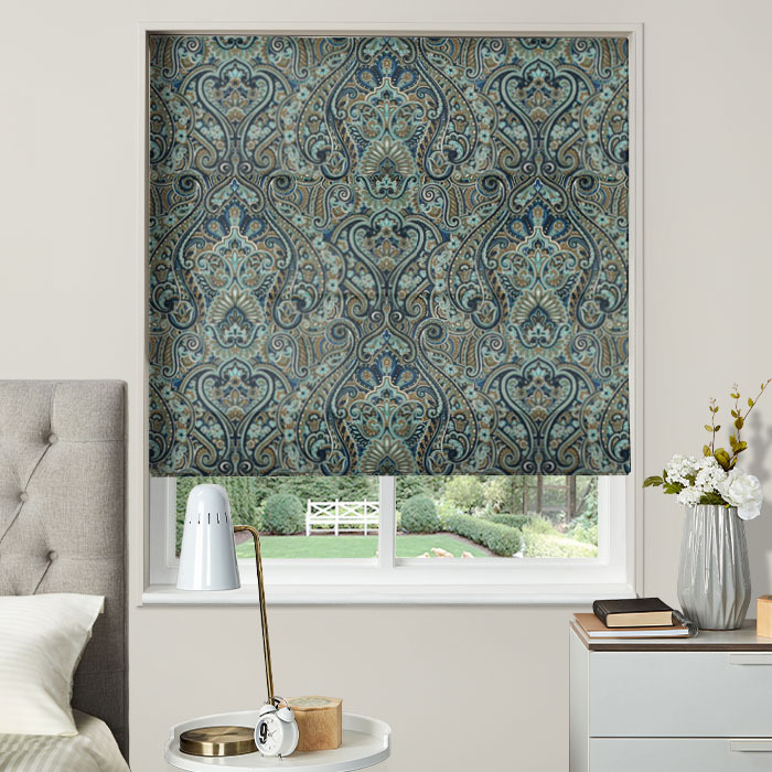 Roman Blind in Klee Indigo