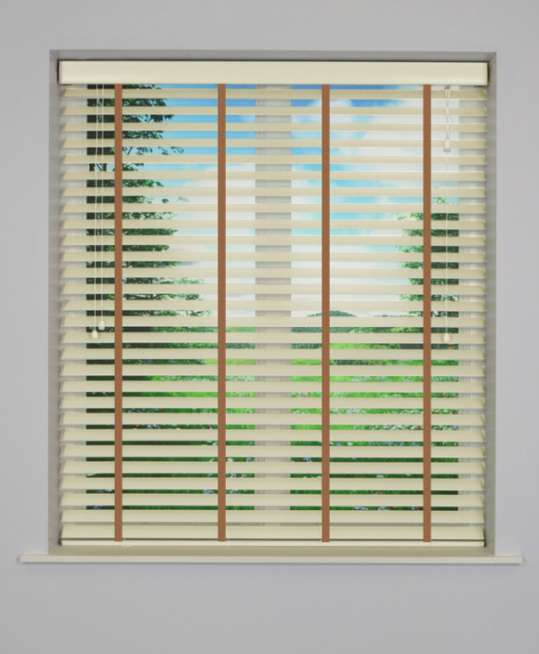 Ivory Inspirewood Venetian Blind with Pecan Tape