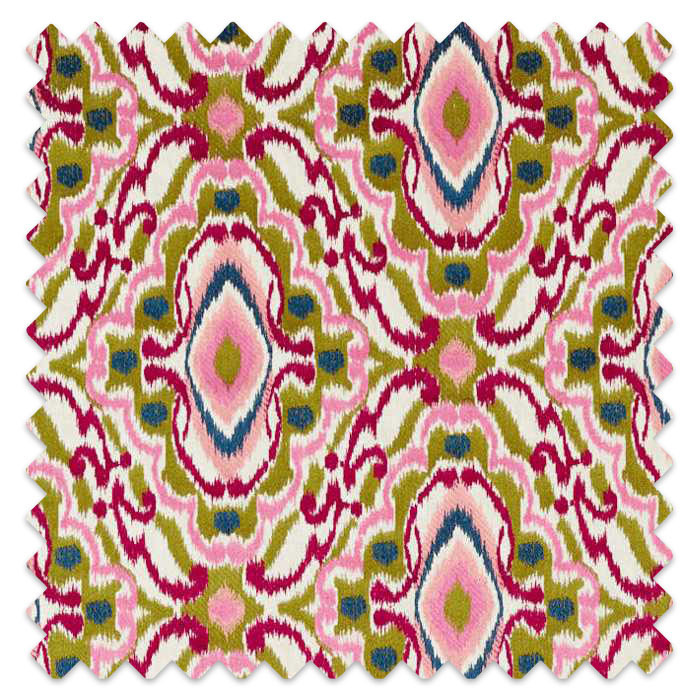 Swatch of Ixora Pomegranate/Tree Canopy/Ink