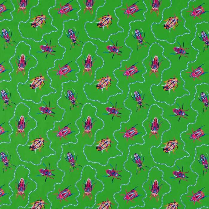 Jewel Beetles Emerald Fabric by Harlequin