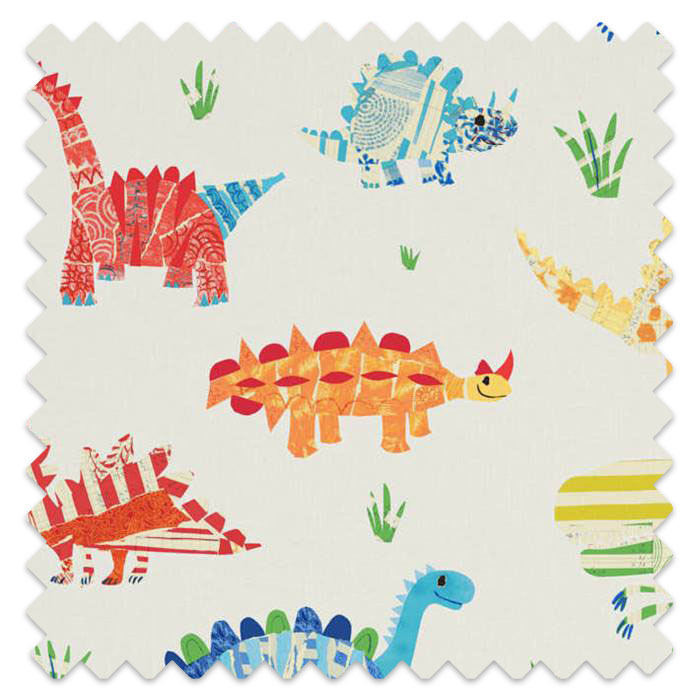 Swatch of Jolly Jurassic Aqua Tangerine Apple And Natural