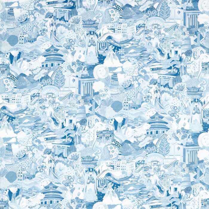 Journey Of Discovery Wild Water/Exhale Fabric by Harlequin