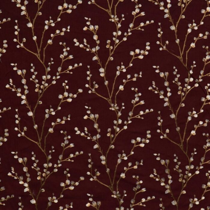 Thea Burgandy Fabric Flat Image