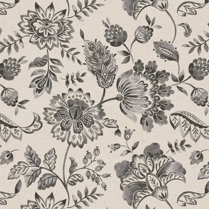 Kamila Charcoal Fabric by The Pure Edit