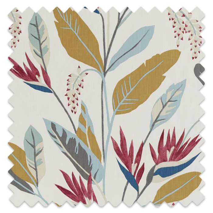 Swatch of Llenya Cerise/Harbour/Saffron