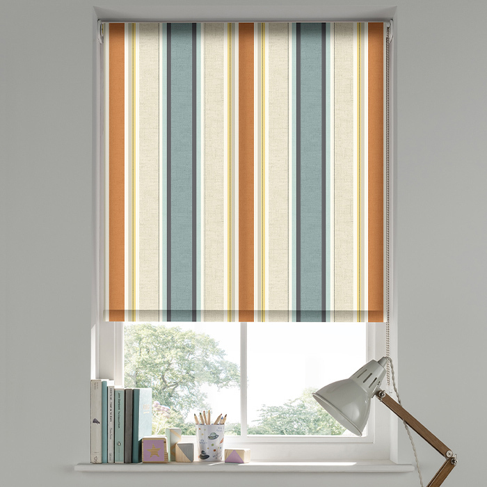 Luella Teal/Spice Roller Blind