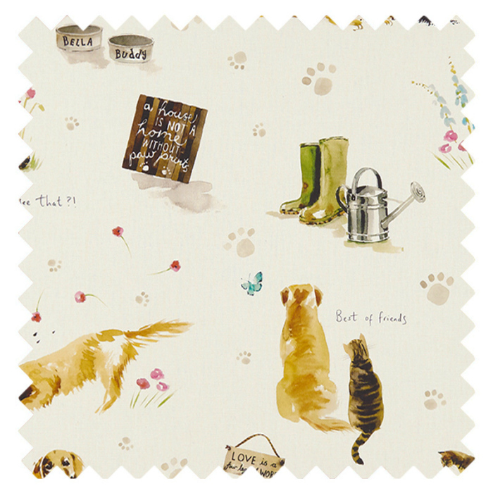 Made To Measure Curtains Best of Friends Cream Swatch