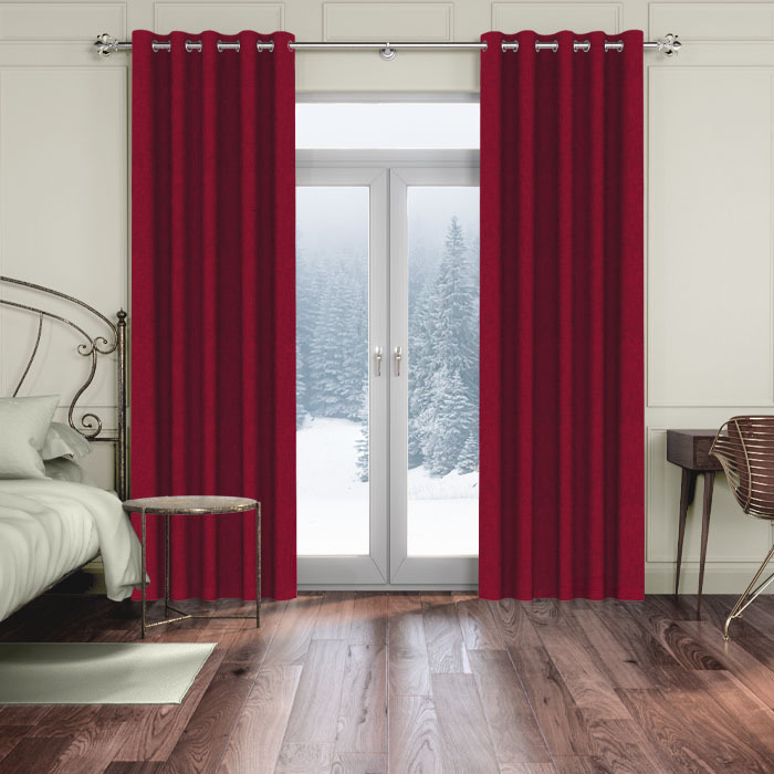 Essentials Hessian Bordeaux Curtains