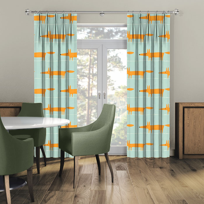 Curtains Mr Fox Tangerine Chalk