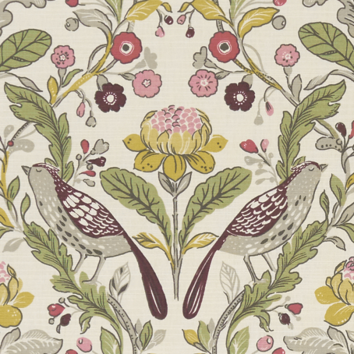 Made To Measure Curtains Orchard Birds Plum