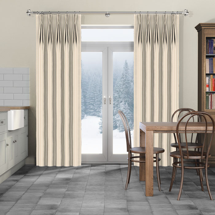 Pencil Stripe Nougat Curtains