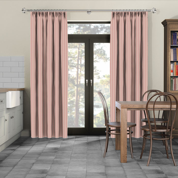 Pencil Stripe Rose Curtains